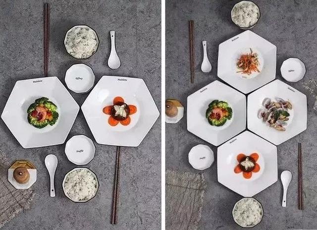 吃饭的时候顺便“玩拼图”？这套北欧风釉下彩餐具就是饭桌上“最美的风景”